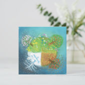 Vier seizoenen op aarde kaart (Staand voorkant)