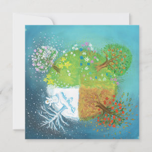 Vier seizoenen op aarde kaart