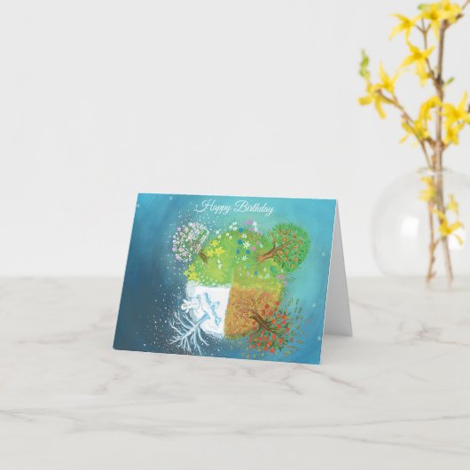 Vier seizoenen op Aarde Kaart (Gele Bloem)