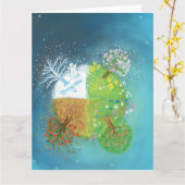 Vier seizoenen op aarde kaart (Gele Bloem)