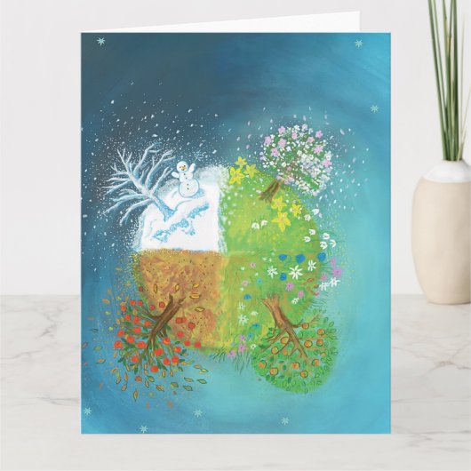 Vier seizoenen op aarde kaart (Voorkant)