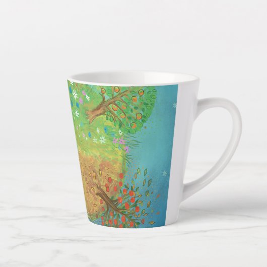 Vier seizoenen op aarde latte mok (Rechts)