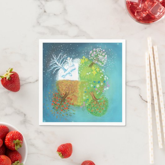 Vier seizoenen op aarde servet (Insitu)