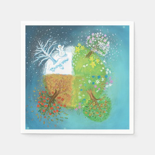 Vier seizoenen op aarde servet (Voorkant)