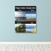 VIER SEIZOENEN OP DE CAYUGA LAKE CANVAS AFDRUK (Insitu (Houten vloer))