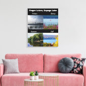 VIER SEIZOENEN OP DE CAYUGA LAKE CANVAS AFDRUK (Insitu (Woonkamer))