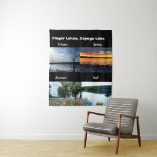 VIER SEIZOENEN OP DE CAYUGA LAKE WANDKLEED