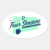 Vier seizoenen totaal ovaal landschap-ovaal Sticke Ovale Sticker (Voorkant)