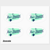 Vier seizoenen totaal ovaal landschap-ovaal Sticke Ovale Sticker (Vel)