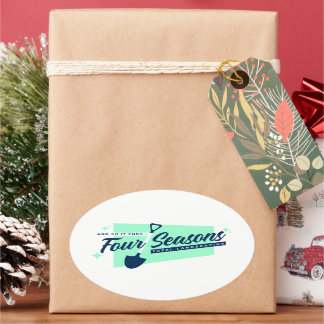 Vier seizoenen totaal ovaal landschap-ovaal Sticke Ovale Sticker