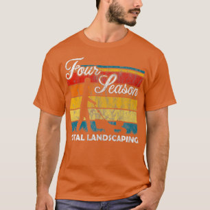 Vier Seizoenen Totale Landscapingretro-Vintage T-shirt