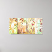 Vier seizoenen van Alfons Mucha, 1896 Canvas Afdruk (Voorkant)