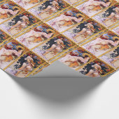 Vier seizoenen van Alfons Mucha Art Deco Nouveau Cadeaupapier (Hoek)