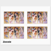 Vier seizoenen van Alphonse Mucha 1895 Rechthoekige Sticker (Vel)