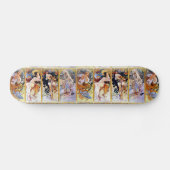 Vier seizoenen van Alphonse Mucha 1895 Skateboard (Horizontaal)