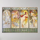 Vier seizoenen van Alphonse Mucha Poster (Voorkant)