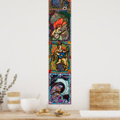 Vier seizoenen - verticaal composiet poster (Keuken)