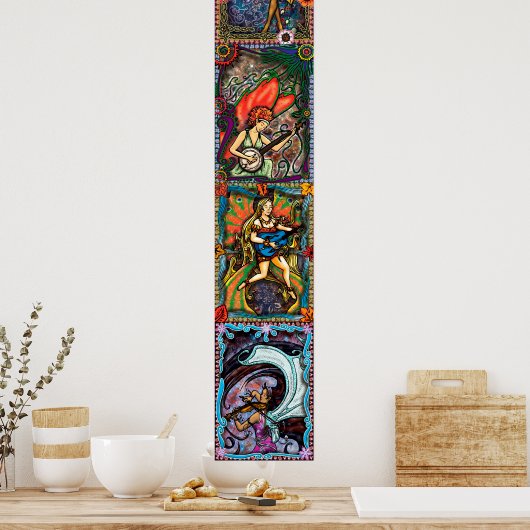 Vier seizoenen - verticaal composiet poster (Keuken)