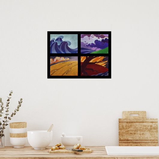 Vier seizoenen - vier elementen poster (Keuken)