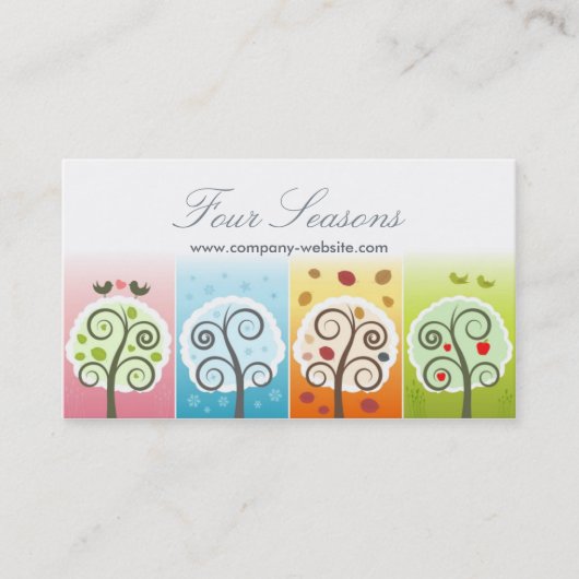 Vier seizoenen visitekaartje (Voorkant)