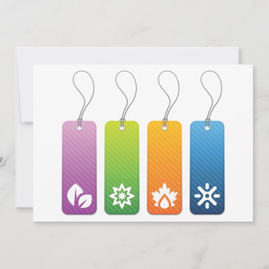 Vier seizoensgebonden Labels Kaart (Voorkant)