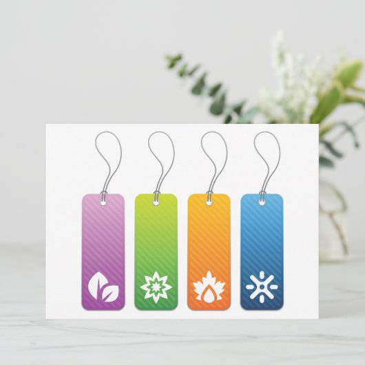 Vier seizoensgebonden Labels Kaart (Staand voorkant)