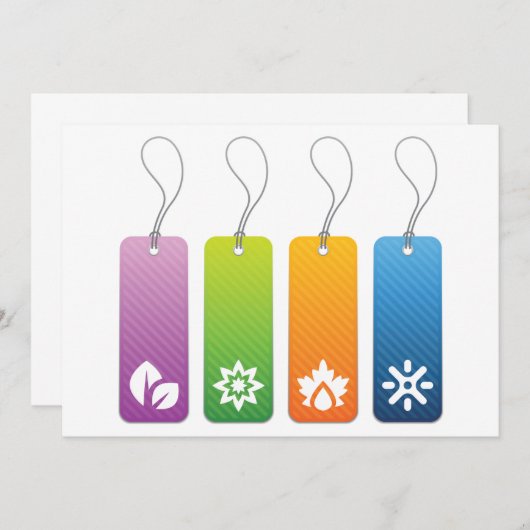 Vier seizoensgebonden Labels Kaart (Voorkant / Achterkant)