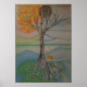 Vier seizoenslijnontwerpstructuur poster (Voorkant)