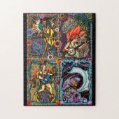 Vier seizoenspuzzel legpuzzel (Verticaal)