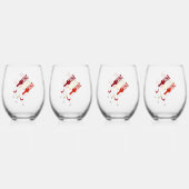 Vier Set Wijn Stemless Brillen Drinkware Wijnglas Zonder Voet (Voorkant)