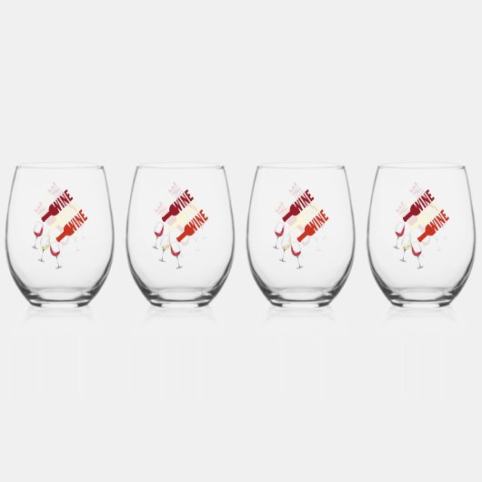 Vier Set Wijn Stemless Brillen Drinkware Wijnglas Zonder Voet (Voorkant)