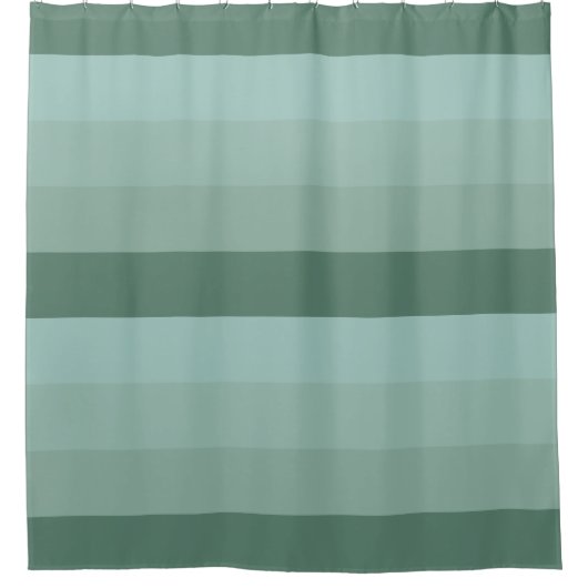 Vier Shades van Groene Stripes Douchegordijn (Voorkant)