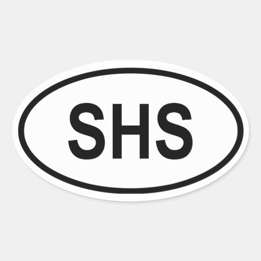 VIER "SHS" Koninkrijk van Serviërs, Kroaten en Slo Ovale Sticker (Voorkant)