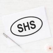 VIER "SHS" Koninkrijk van Serviërs, Kroaten en Slo Ovale Sticker (Envelop)