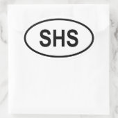 VIER "SHS" Koninkrijk van Serviërs, Kroaten en Slo Ovale Sticker (Tas)
