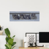 Vier Slapy Kittens in een rij Poster (Thuiskantoor)