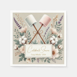 Vier S'more Rustic Camp Bride Party Servet