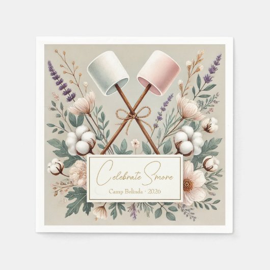 Vier S'more Rustic Camp Bride Party Servet (Voorkant)