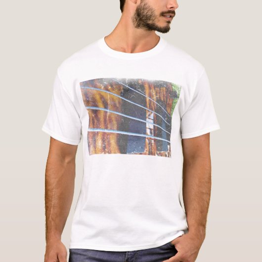 Vier snaarbasbrug sluit foto-grunge dicht t-shirt (Voorkant)