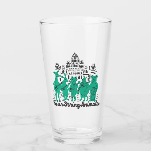 Vier snaardieren Band Pint Glass Glas (Voorkant)