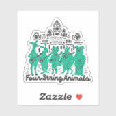 Vier snaardieren Vinyl Sticker (Vel)