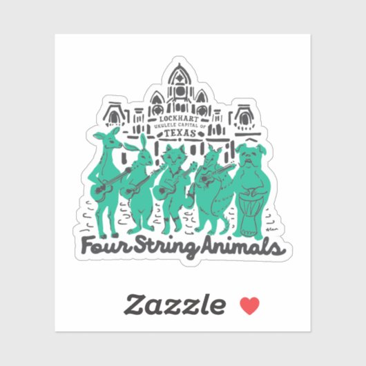 Vier snaardieren Vinyl Sticker (Vel)