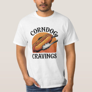 Vier snacks met unieke Corndog-kunst T-shirt