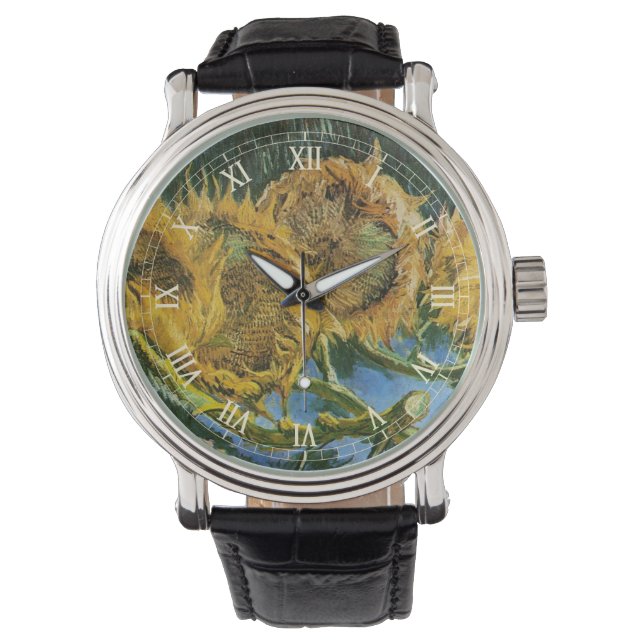 Vier sneeuwbloemen door Vincent van Gogh Horloge (Voorkant)