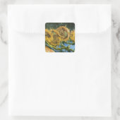 Vier sneeuwbloemen door Vincent van Gogh Vierkante Sticker (Tas)
