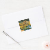 Vier sneeuwbloemen door Vincent van Gogh Vierkante Sticker (Envelop)