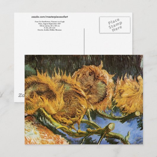 Vier sneeuwbloemen, Vincent van Gogh Briefkaart (Voorkant / Achterkant)