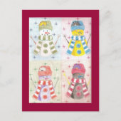 Vier sneeuwmannen briefkaart (Voorkant)