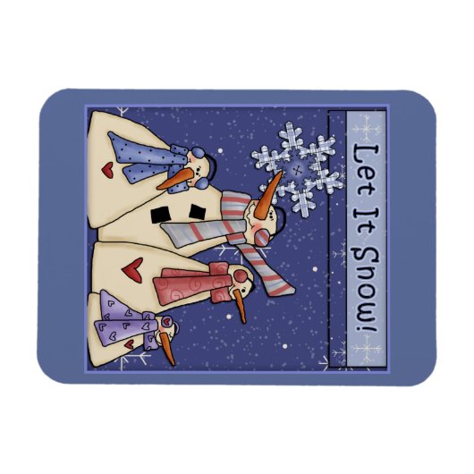 Vier sneeuwmannen magneet (Horizontaal)