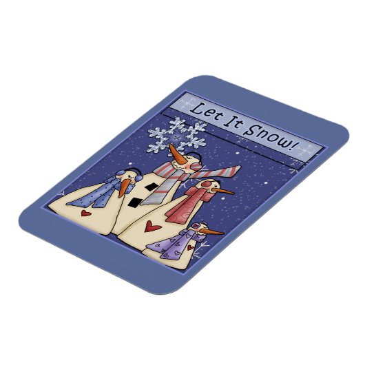 Vier sneeuwmannen magneet (Linkerzijde)